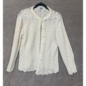 Vtg‎ Wintuk Cardigan Sweater Knit Grandma British Vogue Cottagecore Prairie